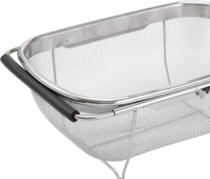AJIODA Over The Sink Colander, 4 Quarts Stainless Steel Oval Colander - Image 6