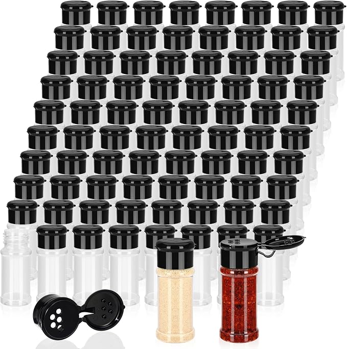 Amyhill 100 Pcs Plastic Spice Bottles Spice Jars by Amyhill
