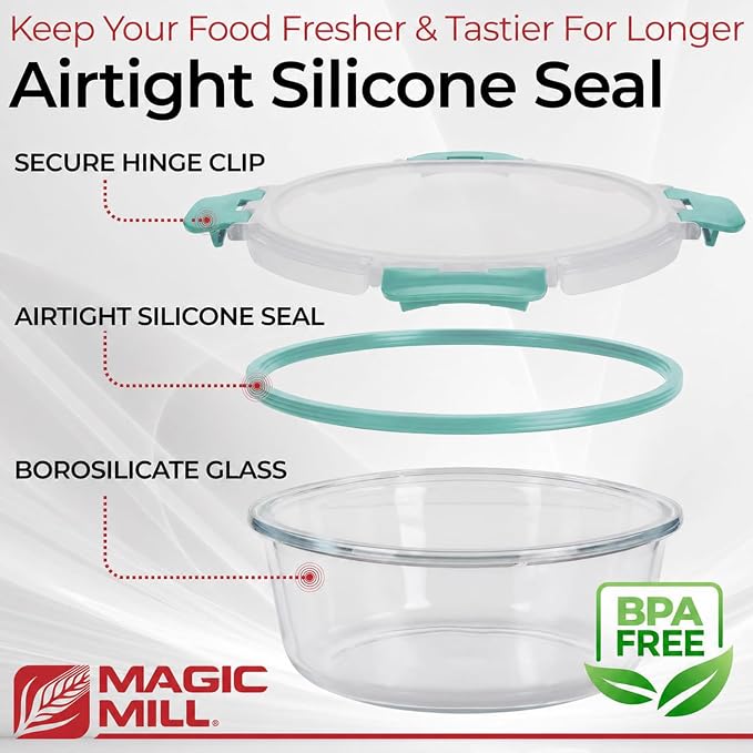 Magic Mill Premium Borosilicate Glass Food Storage Containers - Image 3
