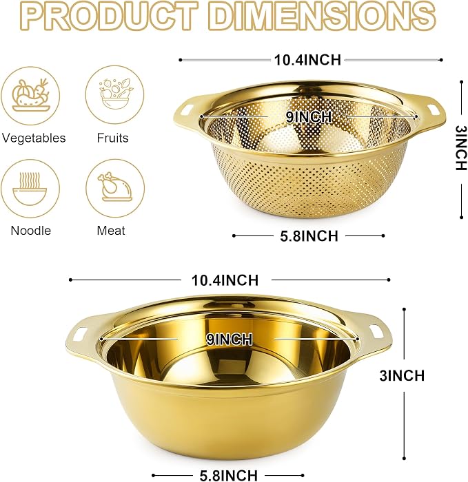 Colander 304 Stainless Steel 3-quart - Image 2