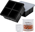 Bangp Large Ice Cube Tray for Whiskey, Silicone Ice Cube Trays 2 Pack, Large by Bangp