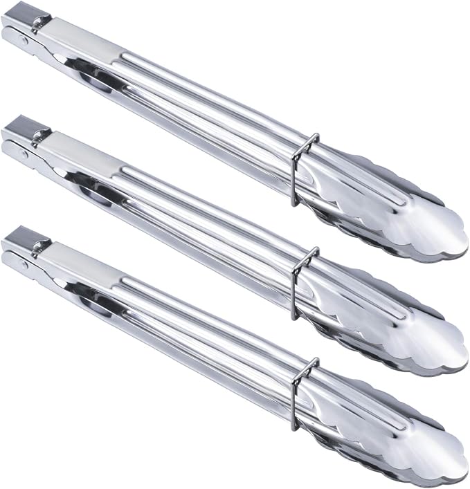 HINMAY Stainless Steel Serving Tongs Grilling Tongs by HINMAY