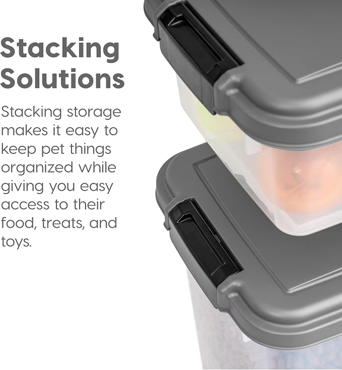 IRIS USA 30 lbs & 11 lbs Combo Airtight Dog Food Storage Container, Stackable - Image 7
