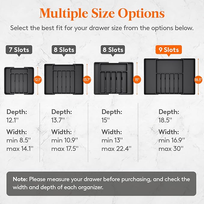 Lifewit Silverware Drawer Organizer, Expandable Utensil Tray - Image 2
