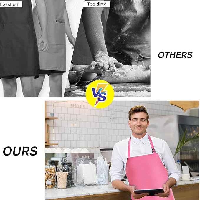2 Pack Waterproof Rubber Vinyl Apron 40 Inch Chef Aprons - Image 6