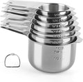 Stainless Steel Measuring Cups Set of 7, Stackable Measure Cups Kitchen Gadgets by BIDFUL