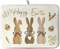 Happy Easter Bunny Dish Drying Mat Rabbits Egg Carrot Dish Pad by Kwlegh