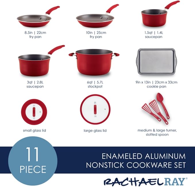 Rachael Ray 14753 11-Piece Nonstick Cookware Set - Image 8