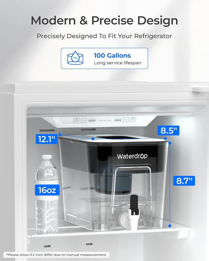 Waterdrop WFD-22L-A Alkaline Water Filter Dispenser, Large 40-Cup Water Filter - Image 4