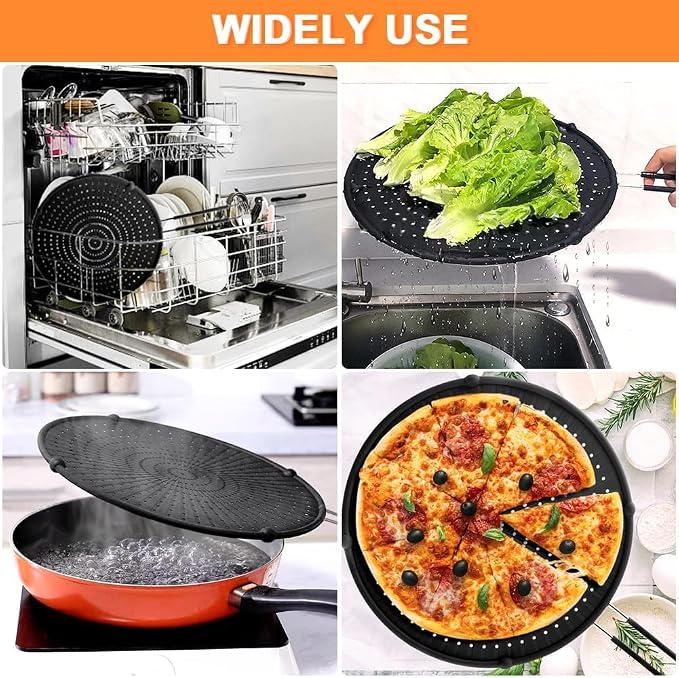 Silicone Splatter Screen for Frying Pan, 13inch Grease Splatter Guard, - Image 6