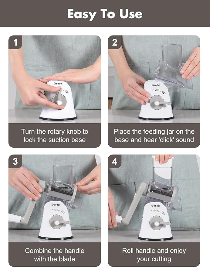 Geedel Rotary Cheese Grater Cheese Shredder - Image 7