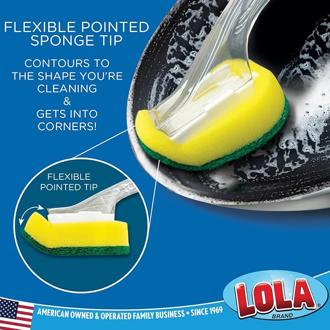 LOLA Soap Dispenser Dish Wand Sponge Head Refills, 2 Pack, Super Absorbent - Image 4