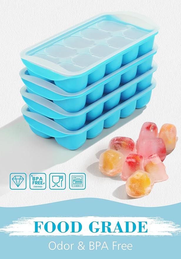 DOQAUS Ice Cube Tray with Lid and Bin - Image 2