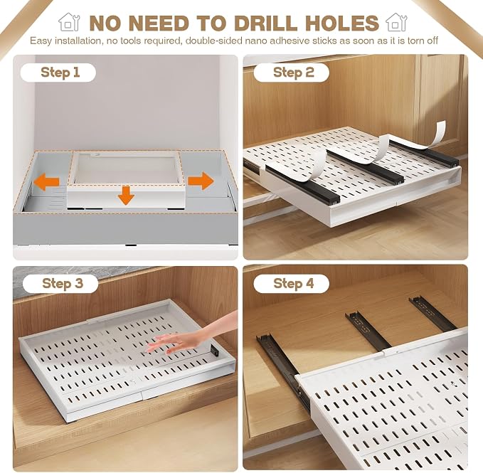 Seinloes 2 Pack Pull Out Cabinet Organizer - Image 7