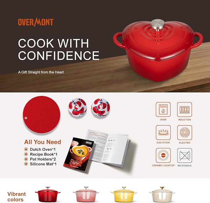 Overmont Enameled Cast Iron Dutch Oven - Image 6
