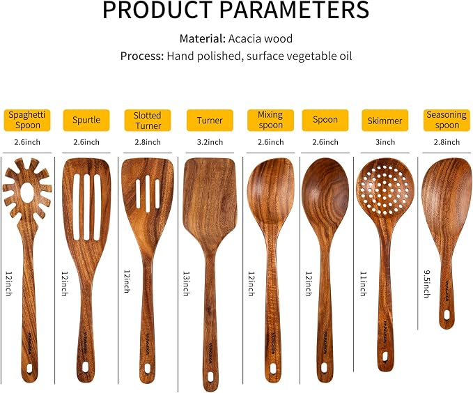 Wooden Spoons for Cooking, Wooden Utensils for Cooking - Image 2