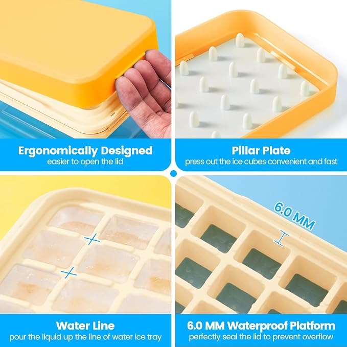 Ice Cube Tray with Lid and Bin, Ice Trays - Image 5