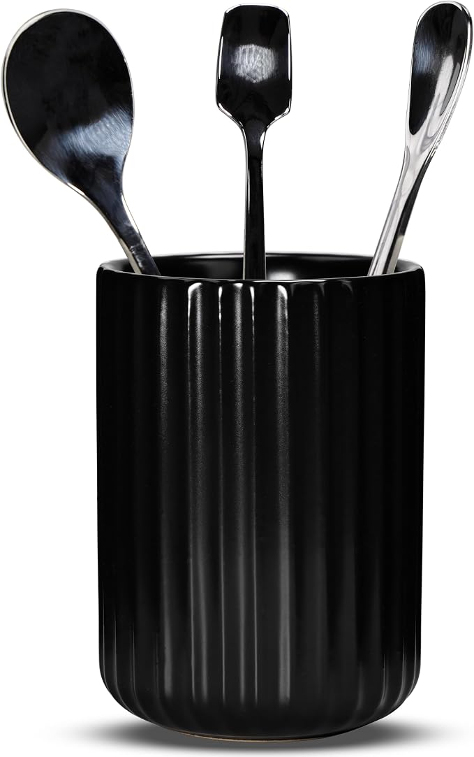Ceramic Spoon Holder for Coffee Bar, Upright Tea Spoon Holder Cup, Coffee by U-TIMES