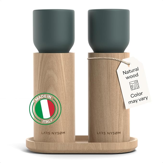 LARS NYSØM Wooden Salt and Pepper Grinder Set Manual by LN