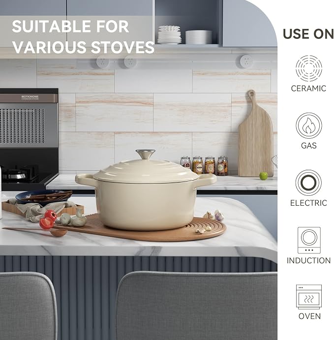 Miereirl 6 Quart Enameled Dutch Oven Pot - Image 4