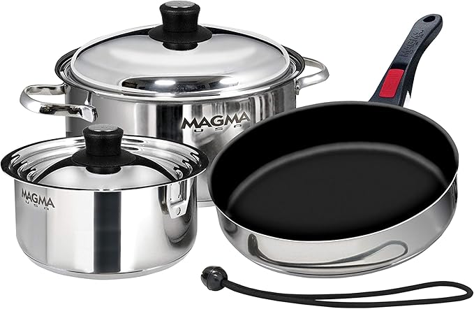 Magma 7 Piece Gourmet Nesting Stainless Steel Cookware Set by MagmaProducts