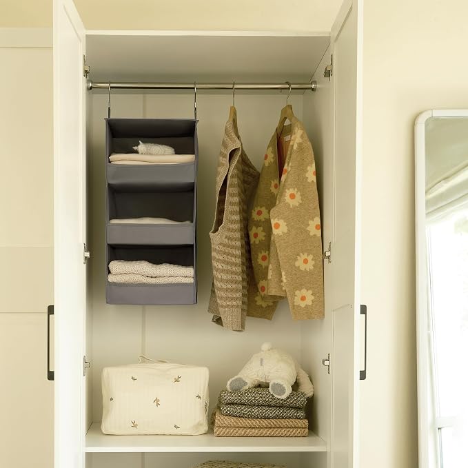 GRANNY SAYS 3-Shelf Hanging Closet Organizer and Storage, Collapsible Hanging - Image 8
