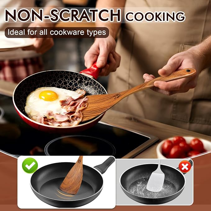 Wooden Spoons for Cooking, Cooking Utensils Set - Image 4