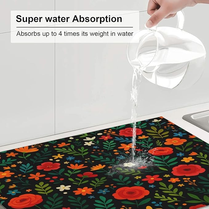 Garden wildflowers Dish Drying Mats - Image 6