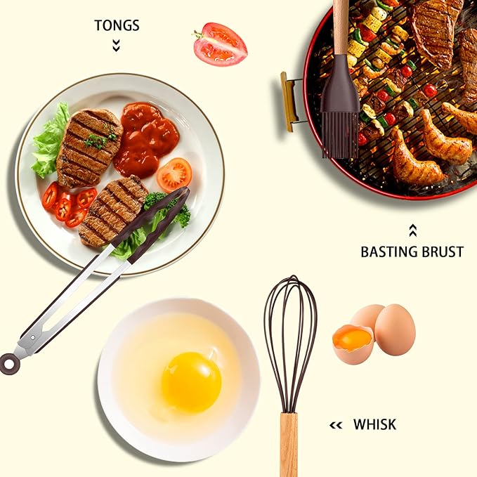 MIBOTE Silicone Cooking Kitchen Utensils Set - Image 5