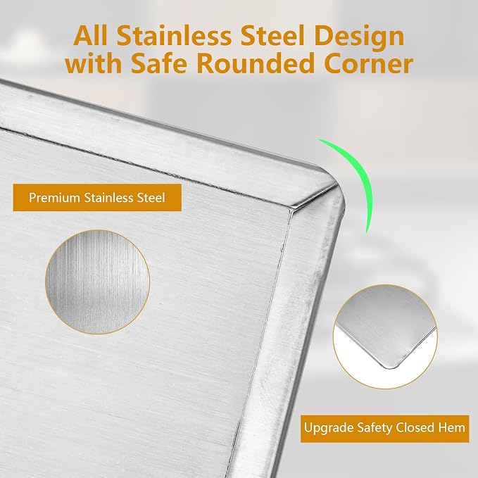 3 Sided Oil Splatter Guard, Upgrade Stainless Steel Anti Splatter Shield - Image 3