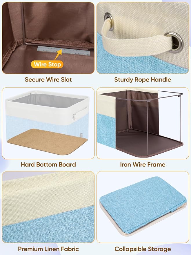 BALEINE 3 Pack Fabric Closet Storage Bins - Image 6