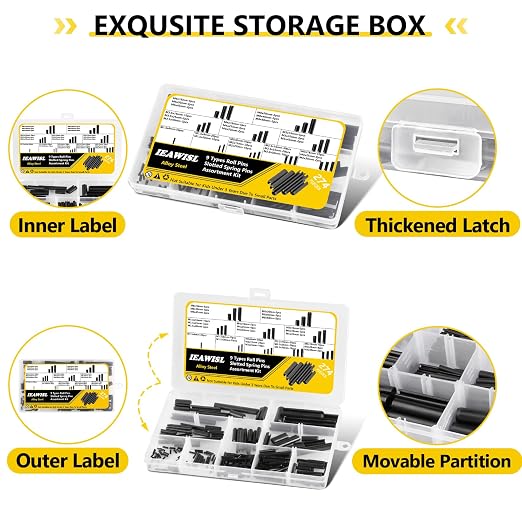 274 Pcs Roll Pin Set, Slotted Metric Roll Pins 65Mn Steel - Image 6