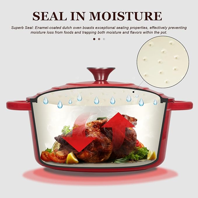 Overmont Enameled Cast Iron Dutch Oven - Image 2