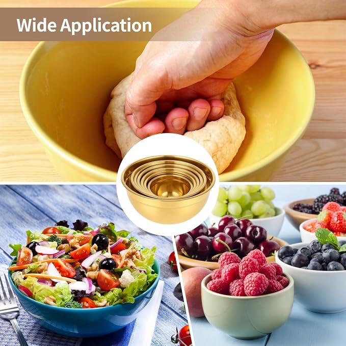 20 PCS Gold Mixing Bowls with Lids Set - Image 6