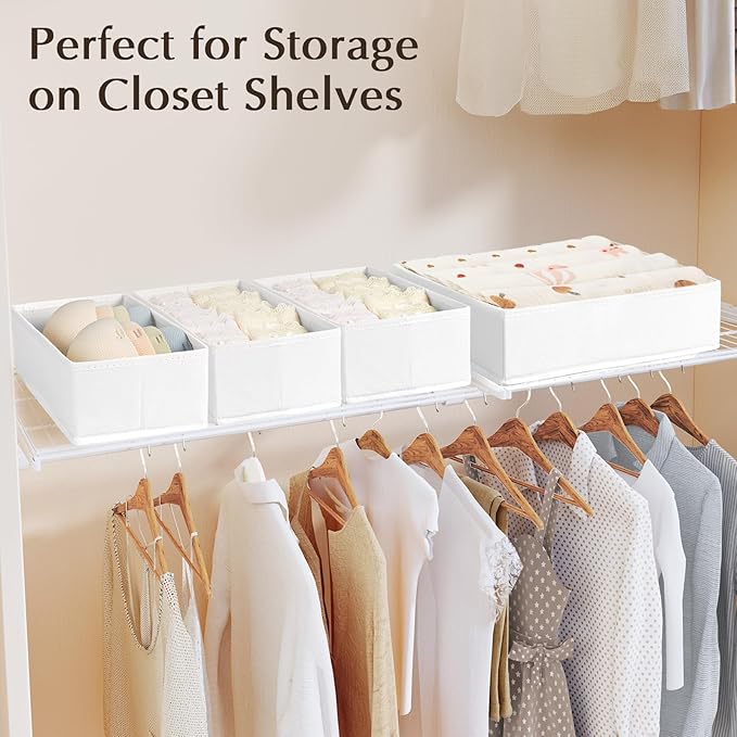 DIMJ Drawer Organizers Clothes, Fabric Closet Organizers and Storage, Shallow - Image 5