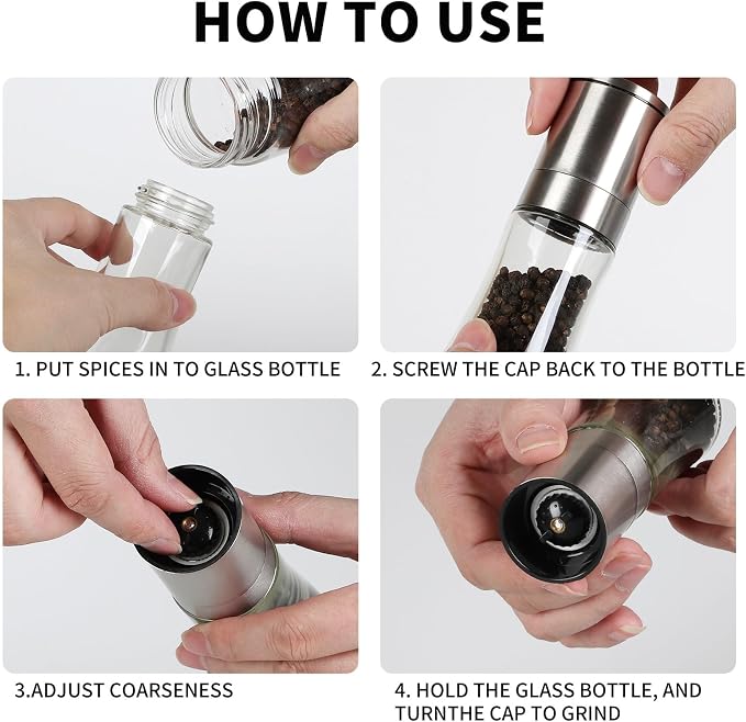 Original Stainless Steel Pepper Grinder or Salt Mill 1pk - Image 3