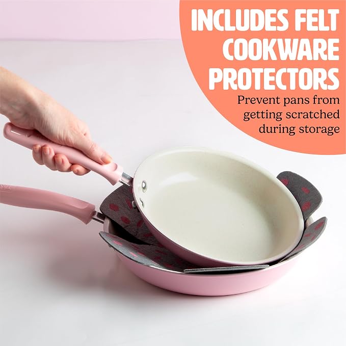 Tasty Clean Ceramic Non-Stick Aluminum Cookware Set, Tempered Glass Lid - Image 7