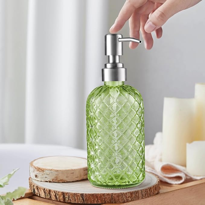 14 Oz Refillable Glass Soap Dispenser - Image 5
