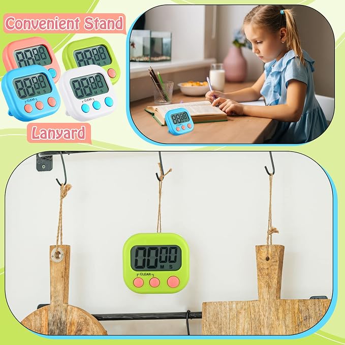 Xuhal 100 Pieces Digital Kitchen Timer Bulk, Small Magnetic Timers - Image 5