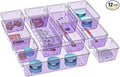 WOWBOX 12 Pack Clear Drawer Organizer Set, Acrylic Drawer Storage Trays by WOWBOX