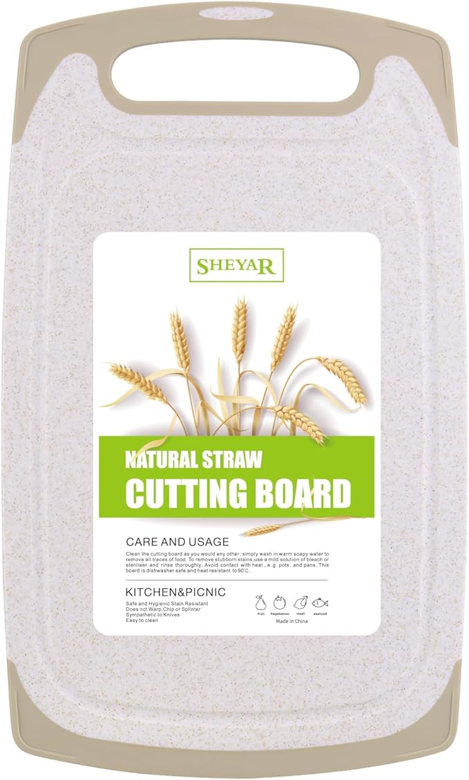 Cutting Board for Kitchen, Wheat Straw Fiber Cutting Board, Dish Washer Safe by zzsbrm