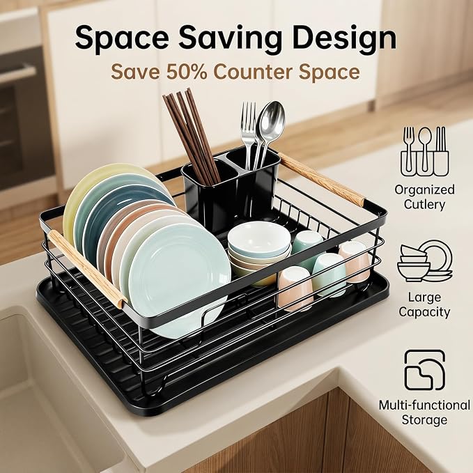 Dish Racks for Kitchen Counter, Thickened Metal Dish Drying Rack - Image 3
