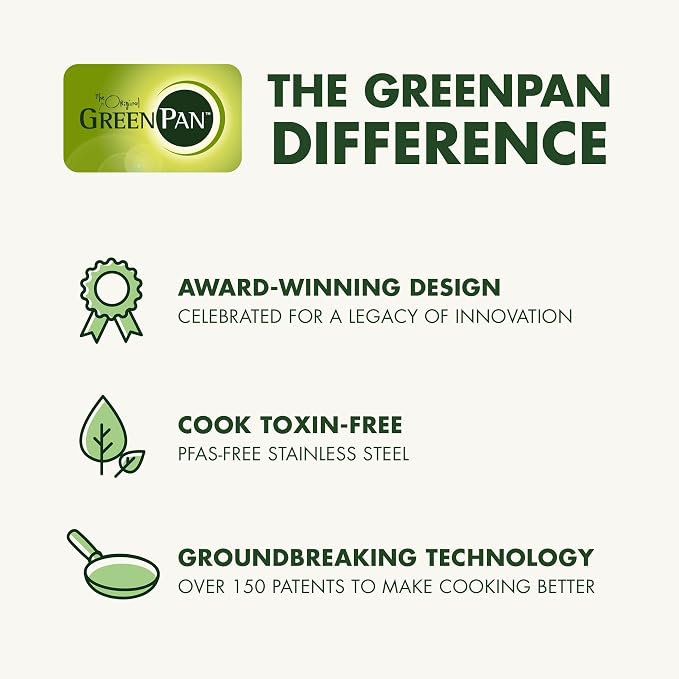GreenPan Stainless Steel Cookware Set, 11 Piece, Induction Cookware, Dishwasher - Image 10