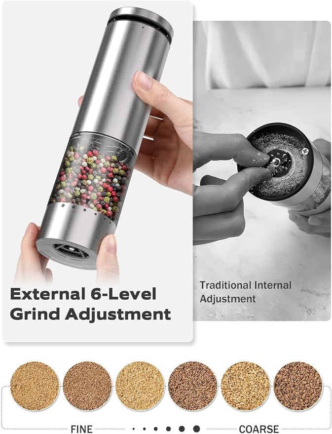 Electric Salt and Pepper Grinder Set - Image 4