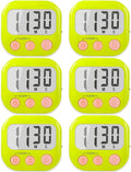 6 Pack Digital Kitchen Timers for Cooking Magnetic Timer for Cooking Loud Alarm by AOUCE