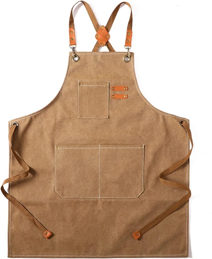 Tosewever Canvas Cross Back Chef Cotton Aprons by Tosewever