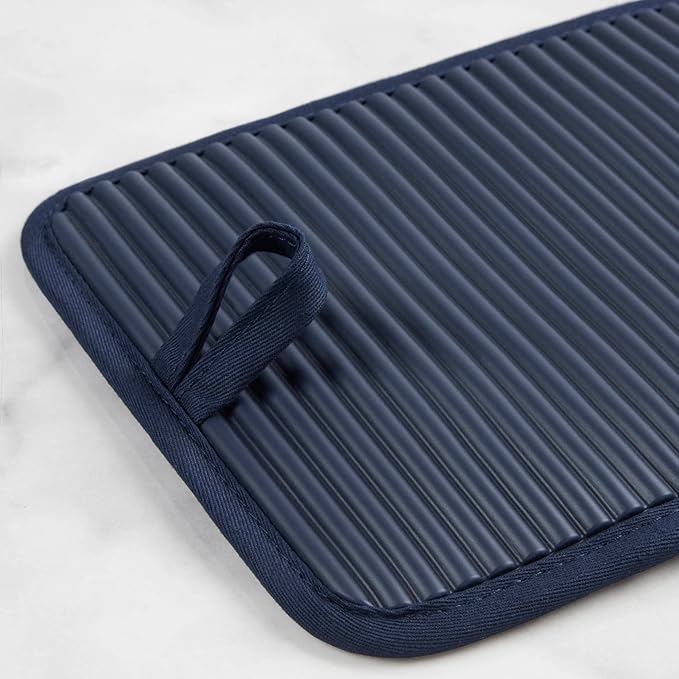 KitchenAid Ribbed Soft Silicone Pot Holder 2-Pack Set, Ink Blue - Image 5