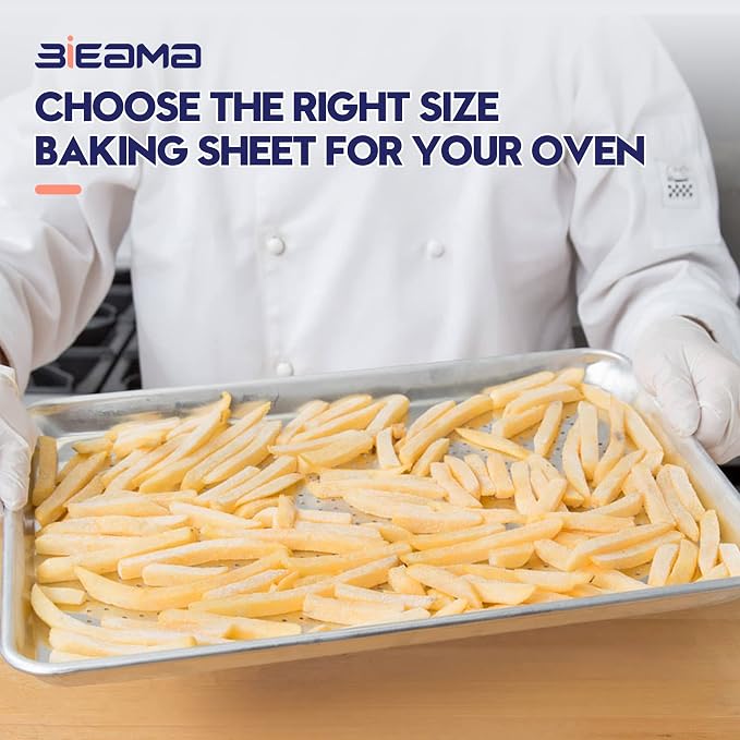 BIEAMA 12 Pack Full Size 26" x 18" Aluminum Baking Sheet Pan Perforated - Image 7
