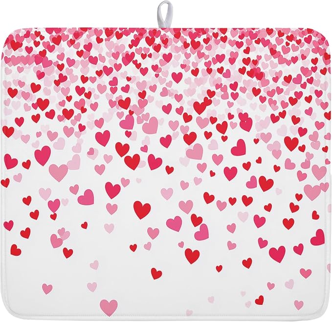 Valentine's Day Dish Drying Mat by Kawani