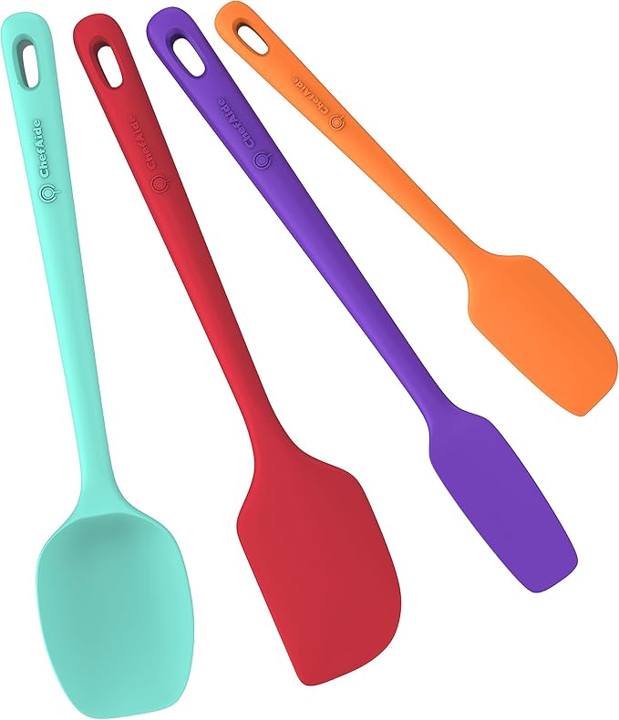 ChefAide 4 Pieces Silicone Spatula Set, Food Grade Rubber Spatula, Upgrade by ChefAide